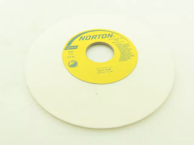Norton 10 X 3/16 X 2 38A54-I8VBE Grinding Wheel 2290 RPM Max 322159 11/94 2" ID