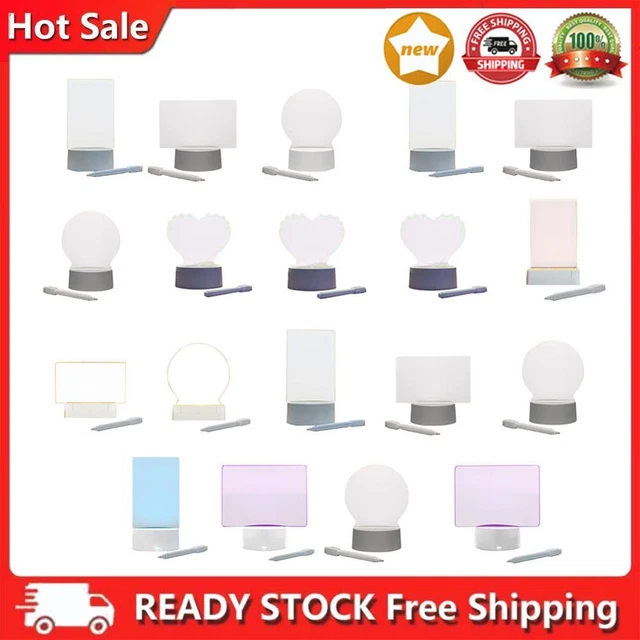 LED DESKTOP LAMP Rewritable Acrylic DIY Message Board Light for Home ...