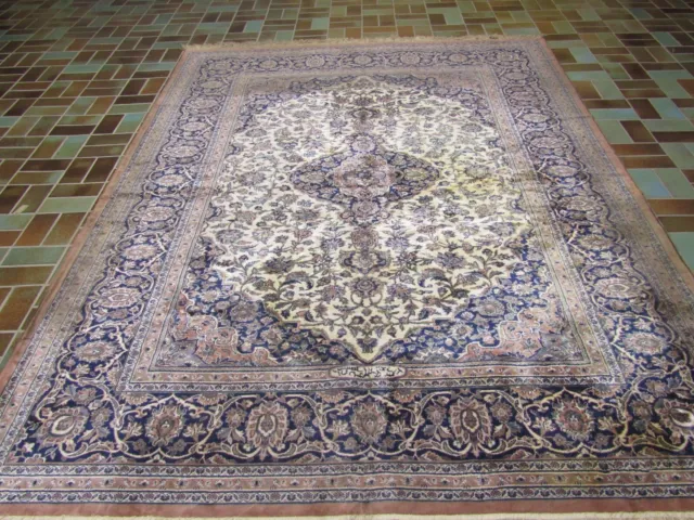 Alter Gewebter Orientteppich Silk Seide Nain GHOM Carpet Rug Tappeto 275x200cm