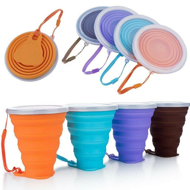 Travel Water Cup Coffee Tea Mug Outdoor Camping Collapsible Silicone Portable