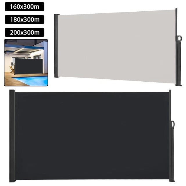Festnight Seitenmarkise 140 X 300 Cm – Ausziehbarer Sichtschutz Für Terrasse & Balkon
