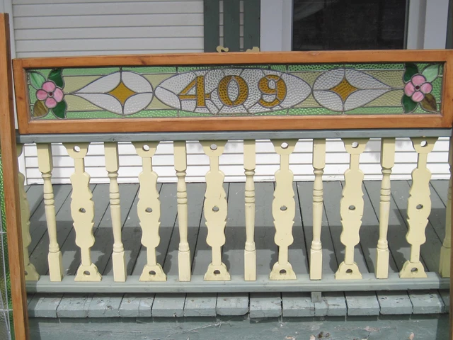 Set Of 3  Antique Victorian Stained Glass Window Transom And Side Door Architect 2