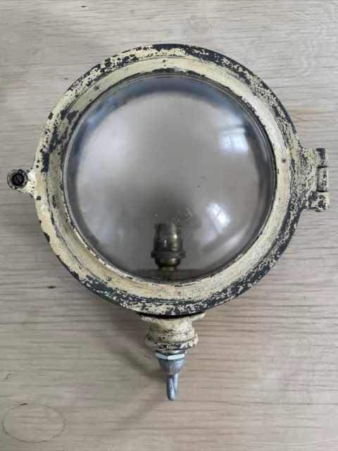 Vintage Fonte Lampe Feu c1930s Marine Marin Bateau Industriel Éclairage