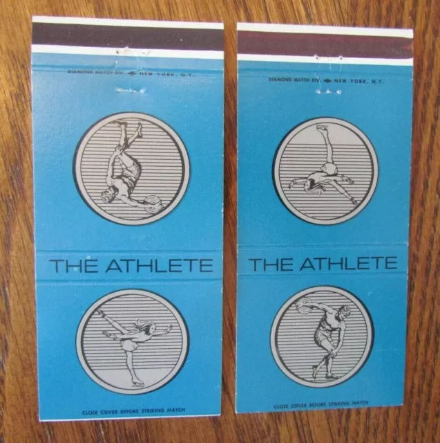 Girlie Matchbook Covers: Skating Girl & Discus Thrower Empty Matchcovers -D12