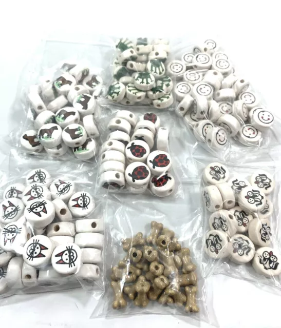 Lot of Ceramic Beads Jewelry Making Supplies Macrame Craft DIY Hobby   #4