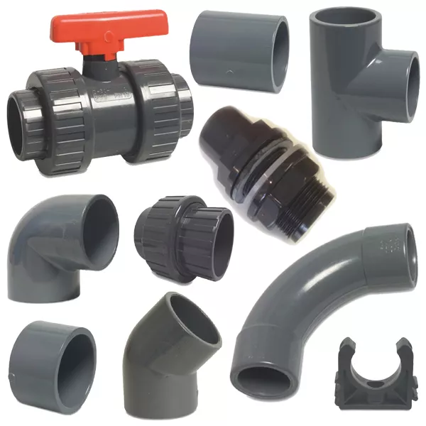 PVC Metric Solvent Weld Pressure Pipe Fittings 20mm To 40mm For Marine Aquariums