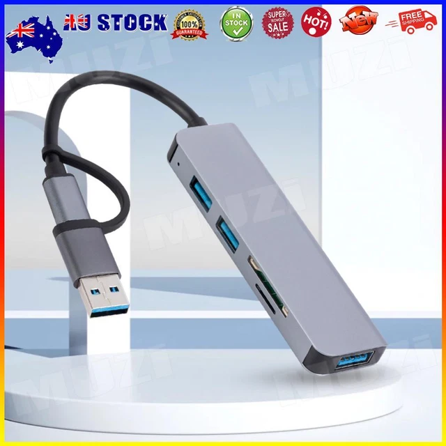 Computer Plug In Hub TYPE-C USB 3.0 Hub Plug and Play USB Hub Expander for PC Computer (5 ...