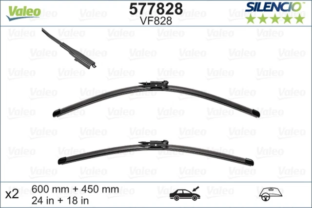 Wischblatt Scheibenwischer SILENCIO FLAT BLADE SET VALEO 577828 für F82 BMW F32
