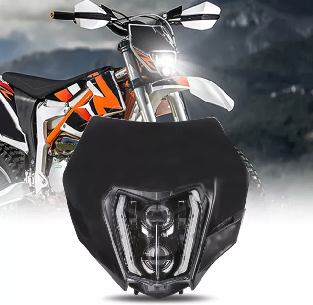 Maschera Rivestimento Nera con Fari Anabbaglianti DRL per KTM