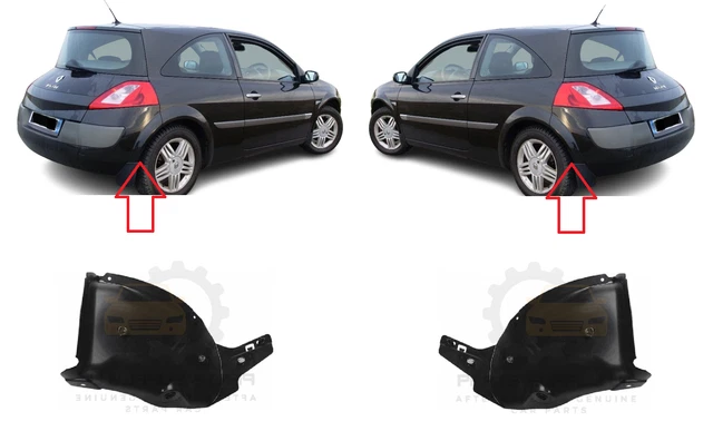 Nuovo Per Renault Megane 02-08 Parafango Rivestimento Interno Parafango Set Coppia Parti Posteriori