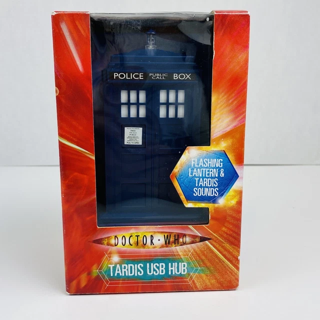 Dr Doctor Who TARDIS USB Hub Lights & Sounds BBC Wesco NEW Police Call Box
