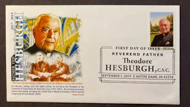 USA #5241 Fr. Ted Hesburgh Forever FDC on 1 Panda Cachet cover