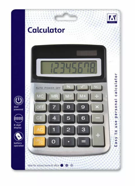 8 Digit Large Display Calculator Stationary Home School Office Office Desk Shop