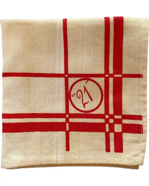 Vintage The "21" Club New York NYC Restaurant Single Cotton Cocktail Napkin
