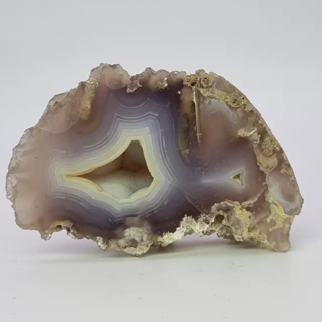 Achat Geode Druse, Glatt Geschnittene Kante, 72*47*28mm, 87g Mineralien Sammlung