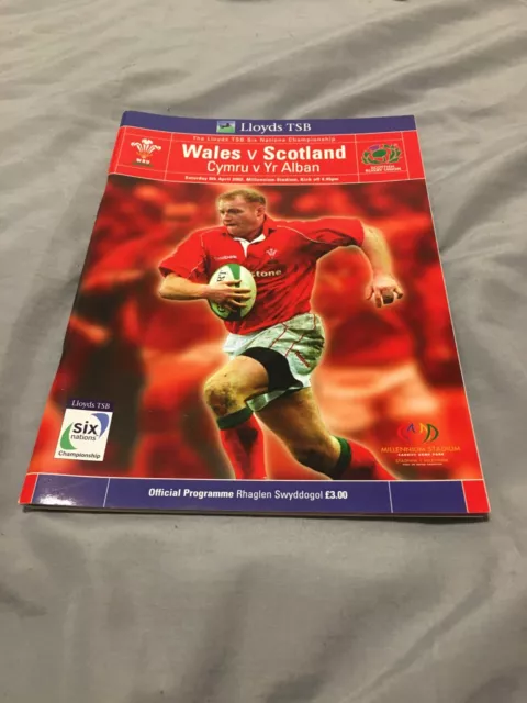 2002 Wales V Scotland Six Nations International Rugby Union Programme Vgc