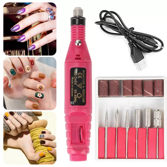 Electric Nail File Drill Portable Professional Manicure Pedicure Machine Set Kit