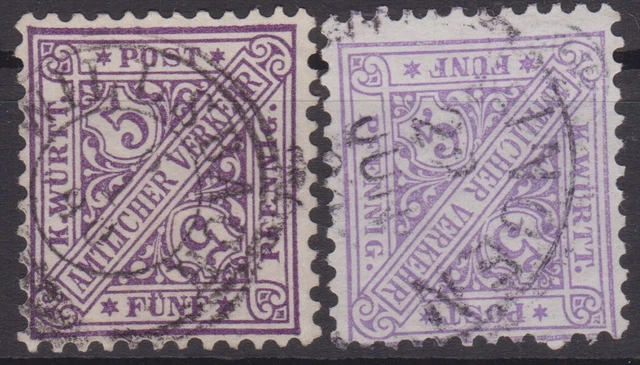 == AD Württemberg Mi. 202 a+b gest., geprüft BPP, Kat. 33€ ==