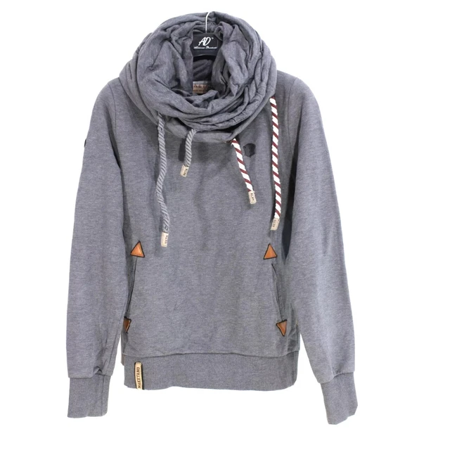 Pull femme NAKETANO taille S gris coton mélangé pull tricot col haut me11033