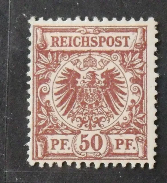 1889 Mi:1400,-MiNr 50 b Krone/Adler 50 Pf braunrot ungebraucht Falz FA Jäschke-L