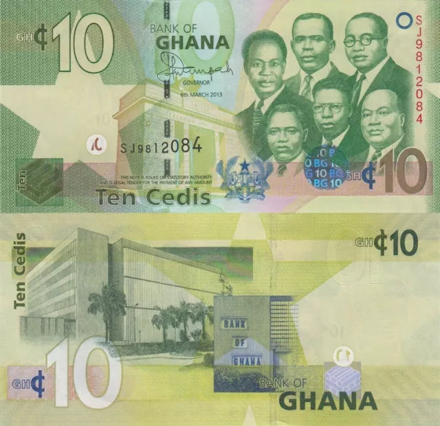 Ghana 10 Cedis (06.3.2013) - Big Six/Bank of Ghana/p39d UNC