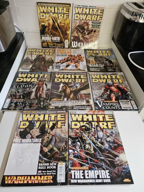 10 x White Dwarf Warhammer Magazines Vintage Games Workshop Bundle