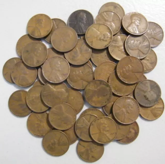 55 Different Lincoln Wheat Penny 1909 &1909 vdb -1940 PDS old penny lot see list