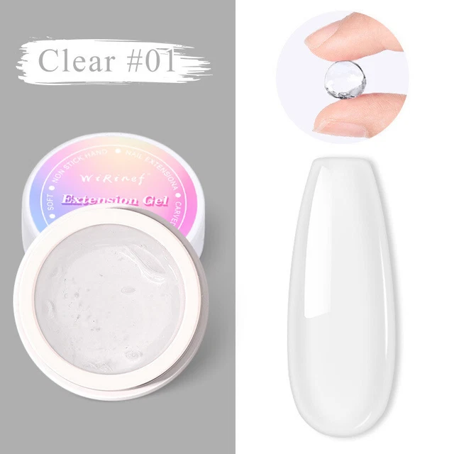 15ML Estensione Gel Unghie Rosa Bianco Trasparente UV Veloce Prolunga Arte DIY ❤