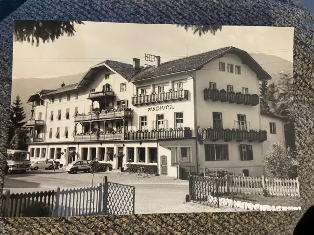 1960s Photo Postcard Italy Park Hotel Vipiteno Italy B/w Sterzing Old Cars St