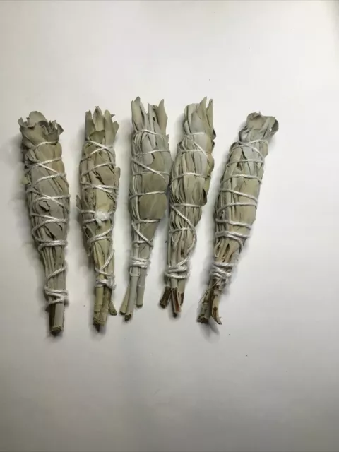 Small White Sage Smudge Sticks--10-12cm—-Packet Of 5 Australian Grown