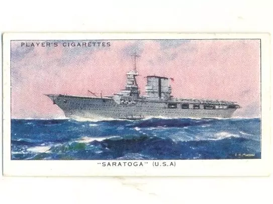 1939 Cigarette Cards by John Player Modern Naval Craft #48 SARATOGA (USA)