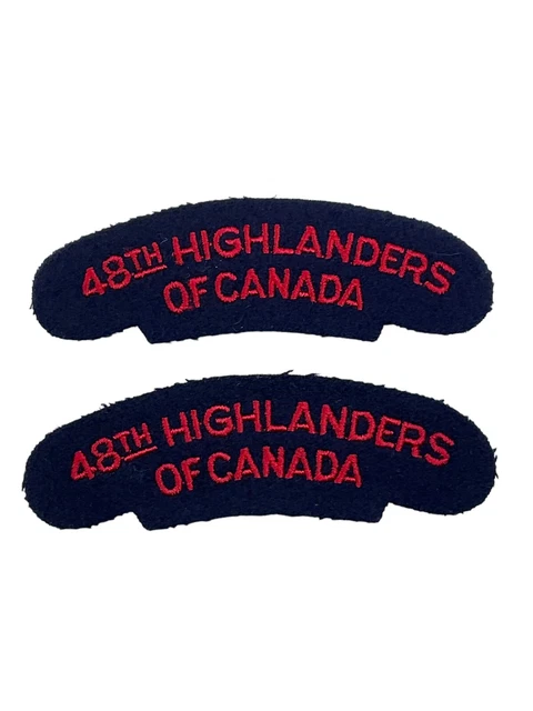 Canadian 48th Highlanders of Canada Shoulder Title Pair Canadian 48th Highlanders of Canada Shoulder Title Pair