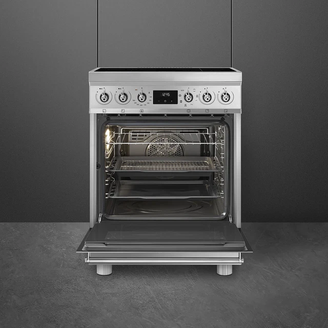 SMEG C6IMX2 CUCINA con PIANO COTTURA A INDUZIONE FORNO 70 LT 9 FUNZIONI 60x60 2