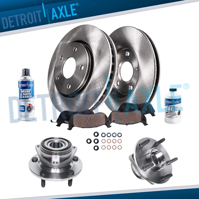 FRONT ROTOR Brake Pad Wheel Bearing Hub Kit for 1994 1999 Dodge Ram