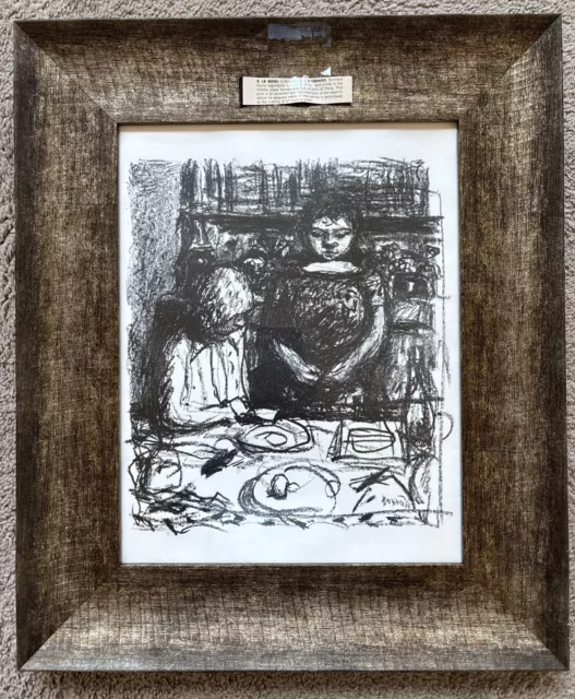 Pierre Bonnard Le Menu Framed Art Print Lithograph 14” x 10.5” French Restaurant