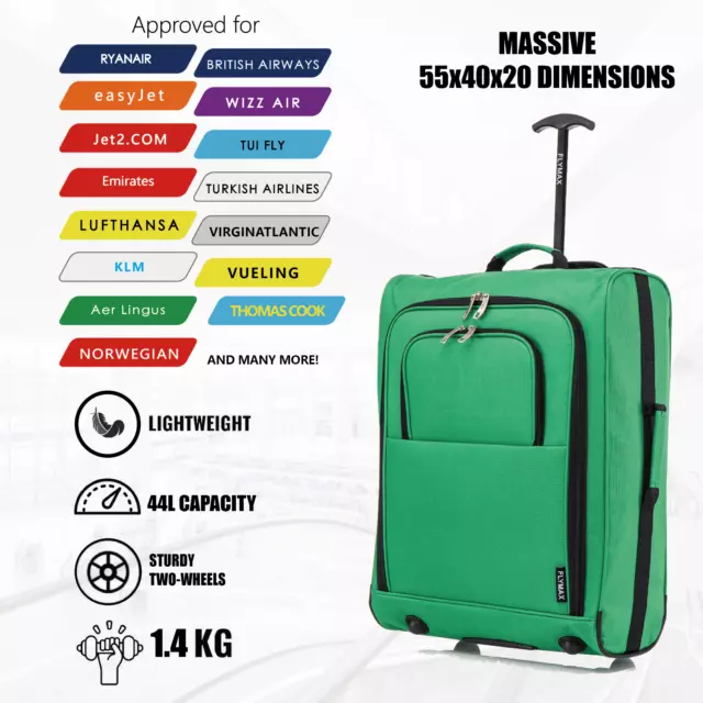 55X40X20 RYANAIR CABIN Bag Suitcase Hand Luggage Flight Onboard Case Lightweight 19.95 PicClick UK