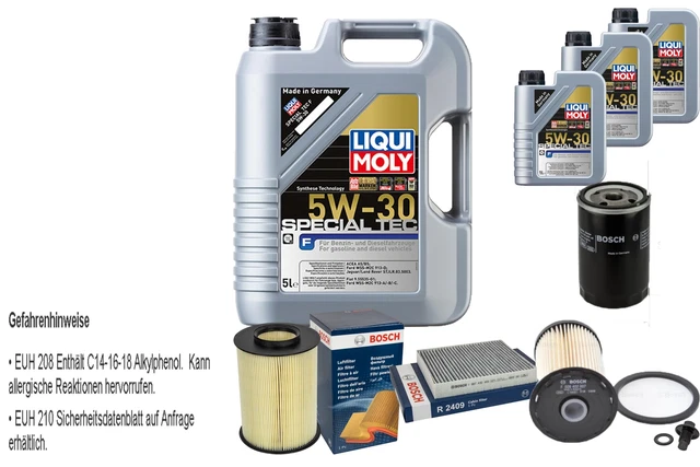 QR-PARTS Filter Set Mit 7L Motoröl 5W-30 - Komplettset Für Inspektion