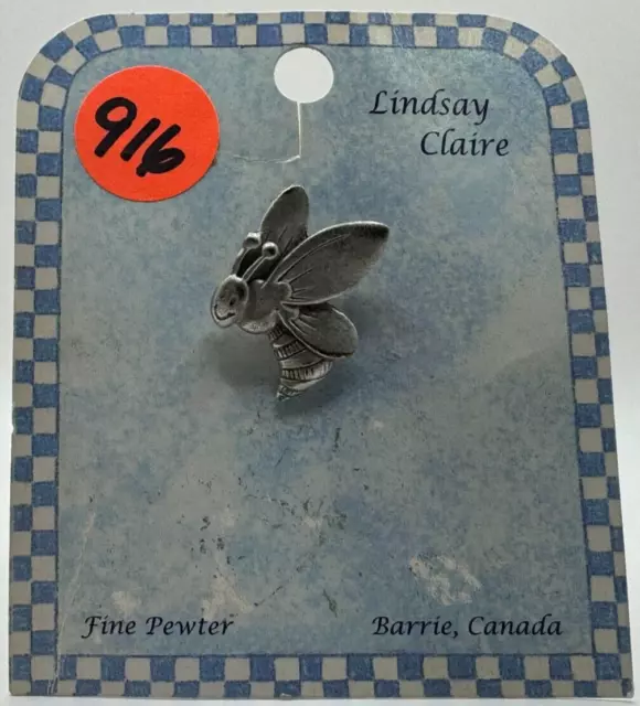 Bee - Pewter Pin / Brooch - Fine Pewter - Lindsay Claire Designs - As New