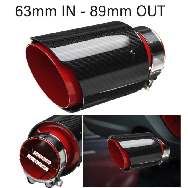 Auto Auspuffblende Auspuff Endrohr RED Luminous Light Chrome Cover Fit  35-63mm