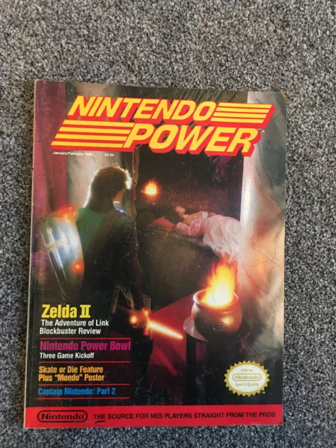 Nintendo Power Magazine issue 4 Zelda II with Skate or Die poster nes