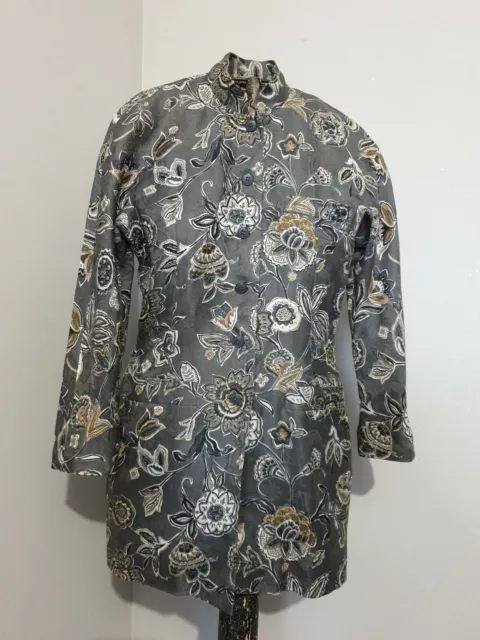 Georges Rech Vintage  : Superbe Veste Imprimée Style Paisley Fond Gris Damas