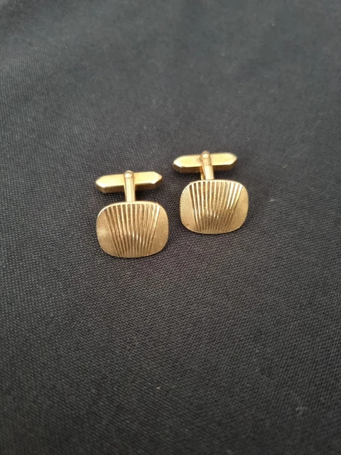 Boutons De Manchettes Anciens ORIA En Plaqué Or Ligné - Occasion - État Correct
