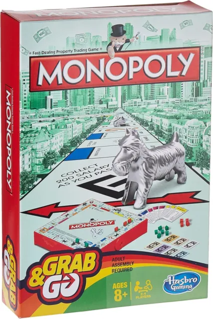 New Monopoly Hasbro Gaming Grab Go Game Get Ready For Classic Monopoly Play I U