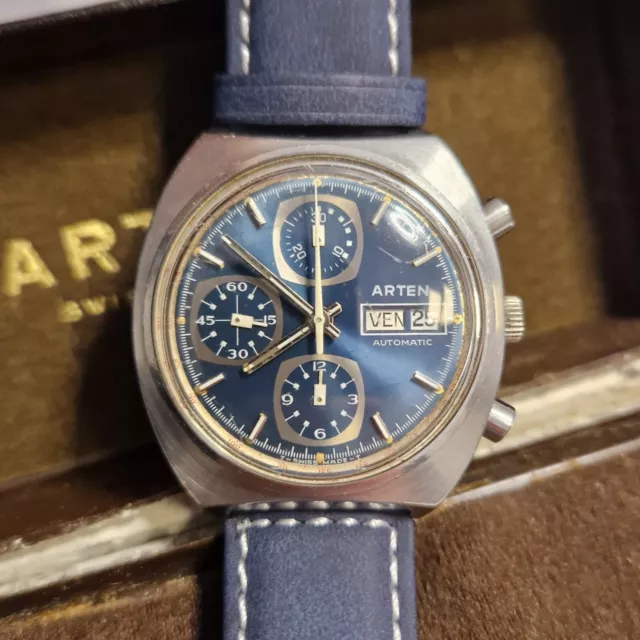 Orologio Arten Cronografo Vintage 14024 ETA Valjoux 7750 Automatico Funzionante