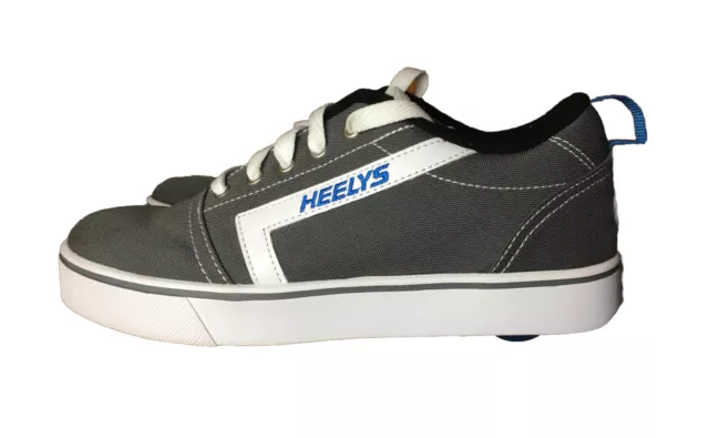 HEELYS GR8 PRO Roller Skate Sneakers Mens 8, Women 9 Charcoal Grey/White/Blue