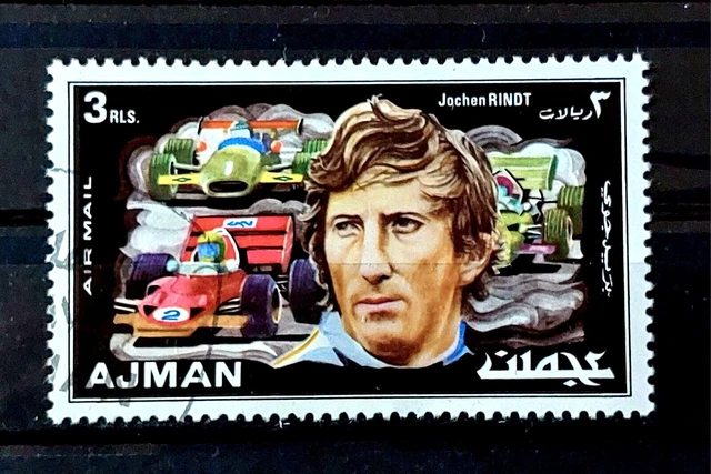 Ajman 1971 Jochen Rindt Rennfahrer Österreich Michel 1072 👍 Flugpostmarke