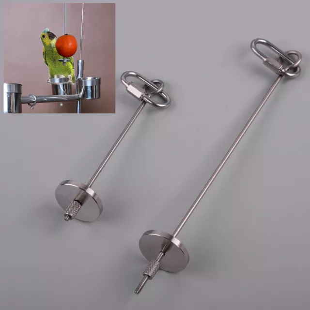 Stainless Steel Birds Foraging Toys Parrot Fruits Fork Feeder Cage Accessory