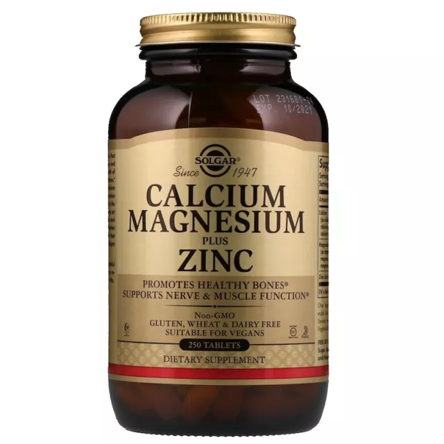 Calcium Magnesium Plus Zink 250 Tabletten | Nerven-, Knochen- & Muskelfunktion