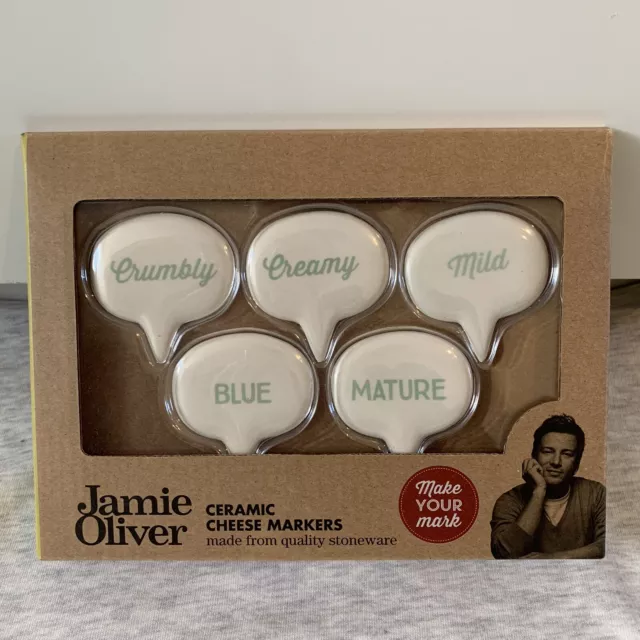 Jamie Oliver Ceramic Cheese Markers Stoneware Food Signs Brand New Gift