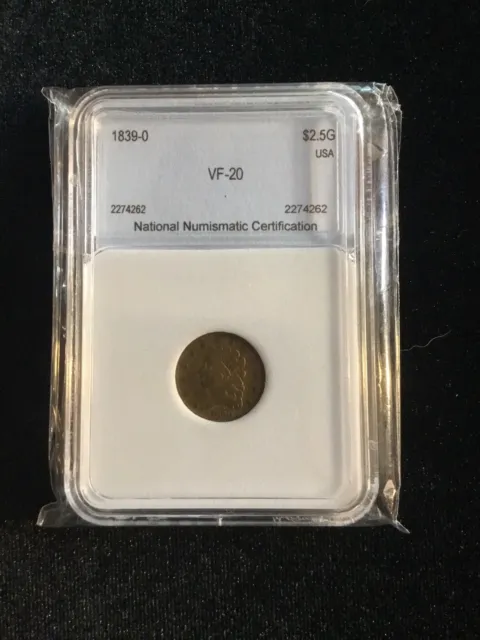 1839-O Gold Quarter Eagle $2.50  - Rare Coin